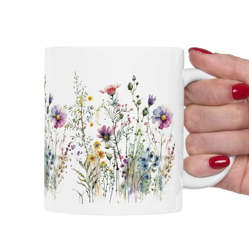 Boho Wildflowesr Mug Floral Mug Garden Gift for Mom's Birthday Present ...
