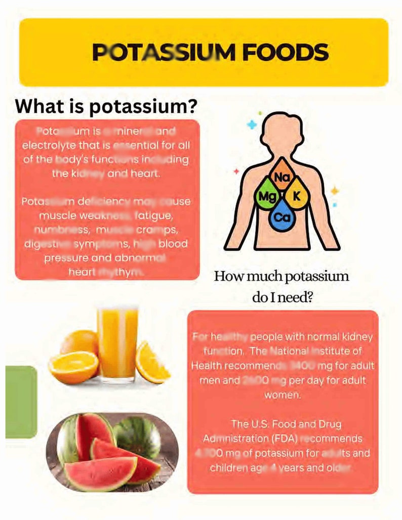 Potassium Food List Potassium Rich Foods High in Potassium Health Education Healthy Eating