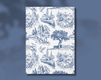 Toile Journal Hardcover Diary Vintage Cottagecore Gift For Her Coquette Journal Chinoiserie French Toile Notebook Trendy Gifts for Women