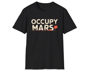 Space Explorer T-Shirt, Retro Occupy Mars Elon Musk Tee, Space Lover Gift for Husband, Unisex Softstyle Shirt