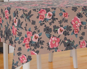 Botanical Flower Design Premium Fabric Tablecloth Dining Tablecloth Patio Tablecloth Runner Housewarming Gift Home Decoration