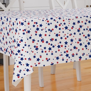 Patriotic Stars Theme Design Premium Fabric Tablecloth Dining Tablecloth Patio Tablecloth Runner Housewarming Gift Home Decoration