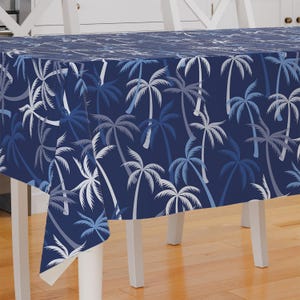 Palm Tree Theme Design Premium Fabric Tablecloth Dining Tablecloth Patio Tablecloth Runner Housewarming Gift Home Decoration