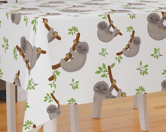 Mommy And Baby Sloth Sleeping Design Premium Fabric Tablecloth Dining Tablecloth Patio Tablecloth Runner Housewarming Gift Home Decoration