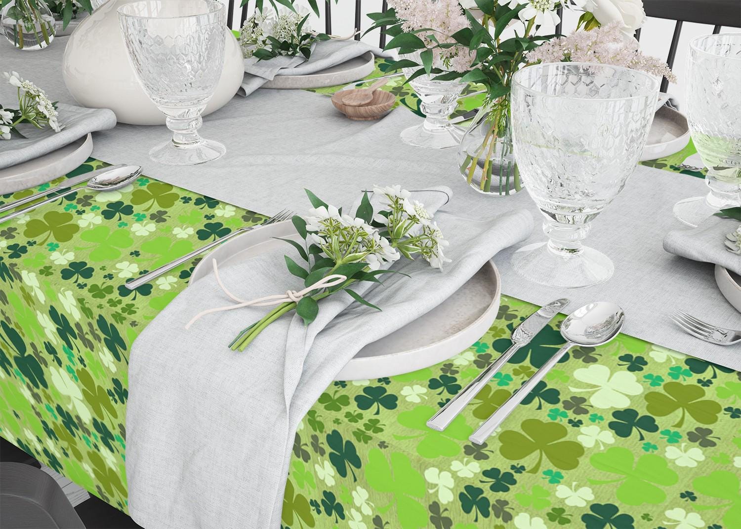 Tovaglia Di Plastica Per San Patrizio - 2,13 X 1,37 Metri, Con Motivo Lucky Shamrock, Per Feste E Decorazioni A Tema