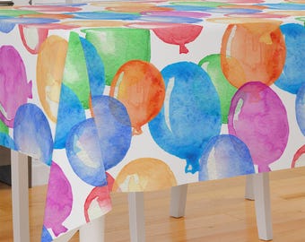 Watercolor Balloon Theme Premium Fabric Tablecloth Dining Tablecloth Patio Tablecloth Runner Housewarming Gift Home Decoration