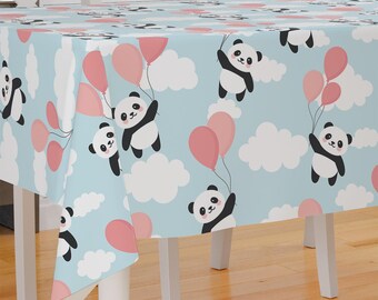 Baby Panda Theme Design Premium Fabric Tablecloth Dining Tablecloth Patio Tablecloth Runner Housewarming Gift Home Decoration