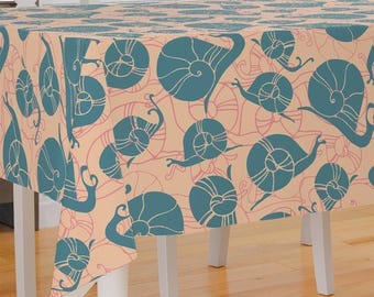 Cute Snail Theme Design Premium Fabric Tablecloth Dining Tablecloth Patio Tablecloth Runner Housewarming Gift Home Decoration
