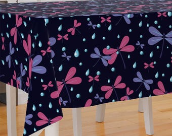 Cartoon Firefly In The Rain Design Premium Fabric Tablecloth Dining Tablecloth Patio Tablecloth Runner Housewarming Gift Home Decoration