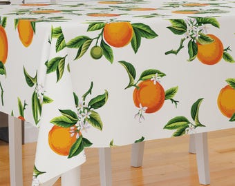 Orange Fruit Theme Premium Fabric Tablecloth Dining Tablecloth Patio Tablecloth Runner Housewarming Gift Home Decoration