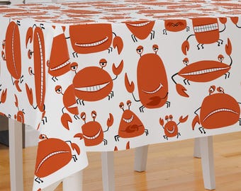 Funny Cartoon Crab Design Premium Fabric Tablecloth Dining Tablecloth Patio Tablecloth Runner Housewarming Gift Home Decoration