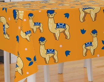 Funny Alapaca Cartoon Design Premium Fabric Tablecloth Dining Tablecloth Patio Tablecloth Runner Housewarming Gift Home Decoration