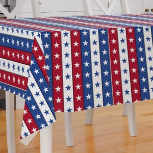 4th Of July Theme Design Premium Fabric Tablecloth Dining Tablecloth Patio Tablecloth Runner Housewarming Gift Home Decoration