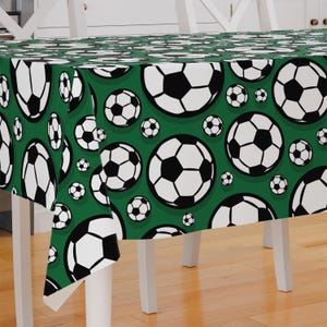 Soccer Ball Football Theme Premium Fabric Tablecloth Dining Tablecloth Patio Tablecloth Runner Housewarming Gift Home Decoration