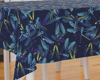 Dragonfly Insect Theme Premium Fabric Tablecloth Dining Tablecloth Patio Tablecloth Runner Housewarming Gift Home Decoration
