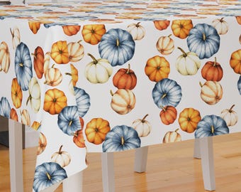 Watercolor Pumpkin Theme Premium Fabric Tablecloth Dining Tablecloth Patio Tablecloth Runner Housewarming Gift Home Decoration