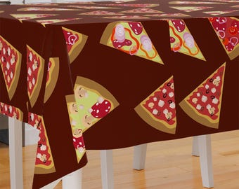 Pizza Slices Theme Design Premium Fabric Tablecloth Dining Tablecloth Patio Tablecloth Runner Housewarming Gift Home Decoration