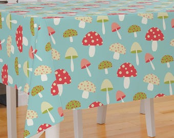 Pretty Mushrooms Theme Design Premium Fabric Tablecloth Dining Tablecloth Patio Tablecloth Runner Housewarming Gift Home Decoration