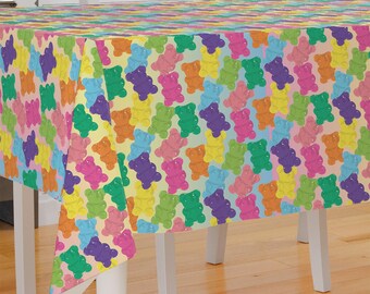 Yummy Gummy Bear Design Premium Fabric Tablecloth Dining Tablecloth Patio Tablecloth Runner Housewarming Gift Home Decoration