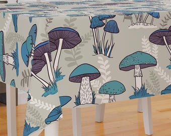 Mushrooms Foraging Theme Design Premium Fabric Tablecloth Dining Tablecloth Patio Tablecloth Runner Housewarming Gift Home Decoration