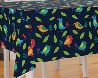 Colorful Baby Bird Theme Design Premium Fabric Tablecloth Dining Tablecloth Patio Tablecloth Runner Housewarming Gift Home Decoration