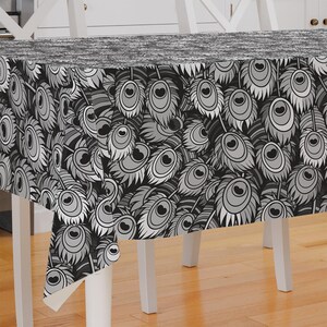 Peacock Feather Design Premium Fabric Tablecloth Dining Tablecloth Patio Tablecloth Runner Housewarming Gift Home Decoration