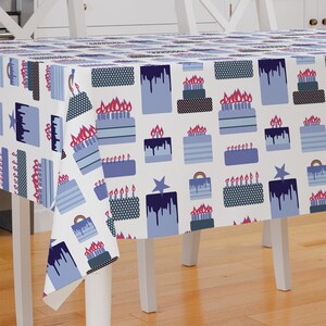 Birthday Cake Food Theme Design Premium Fabric Tablecloth Dining Tablecloth Patio Tablecloth Runner Housewarming Gift Home Decoration
