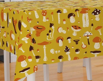 Variety Of Mushrooms Design Premium Fabric Tablecloth Dining Tablecloth Patio Tablecloth Runner Housewarming Gift Home Decoration