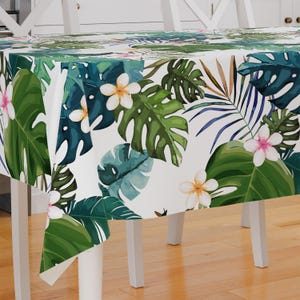 Tropical Palm Tree Design Premium Fabric Tablecloth Dining Tablecloth Patio Tablecloth Runner Housewarming Gift Home Decoration