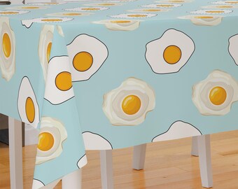 Over Easy Egg Food Theme Design Premium Fabric Tablecloth Dining Tablecloth Patio Tablecloth Runner Housewarming Gift Home Decoration