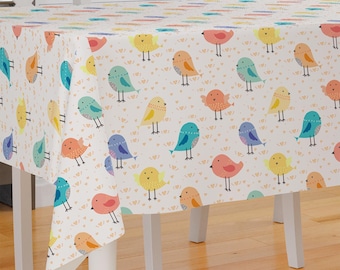 Adorable Baby Bird Theme Design Premium Fabric Tablecloth Dining Tablecloth Patio Tablecloth Runner Housewarming Gift Home Decoration