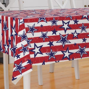 Stars And Stripes Theme Design Premium Fabric Tablecloth Dining Tablecloth Patio Tablecloth Runner Housewarming Gift Home Decoration