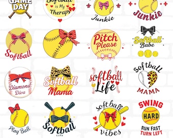 Softball SVG Bundle, Softball SVG File, Softball Sports Svg, Baseball Svg, Softball Tee Svg, Cut File Cricut, Softball Shirt SVG, Png