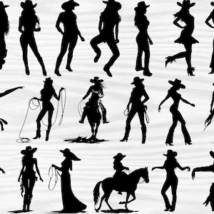Cowgirl SVG Bundle, Cowgirl SVG ,Cowgirl Clipart, Cowgirl Cut Files For Silhouette, Files for Cricut, Cowgirl Vector, Western Cowgirl Png