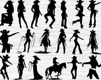 Cowgirl SVG Bundle, Cowgirl SVG ,Cowgirl Clipart, Cowgirl Cut Files For Silhouette, Files for Cricut, Cowgirl Vector, Western Cowgirl Png