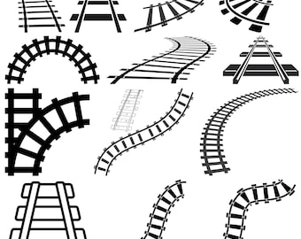 Train Tracks SVG Bundle, Train Tracks vector, Train Tracks design, Railroad svg, Railway Track svg, Transportation SVG, Train Clipart,