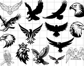 Eagle SVG Bundle, Eagle silhouette svg, Eagle silhouette, SVG files for cricut, Eagle flag svg, Eagle clipart ,Flying Eagle svg, Eagle Head
