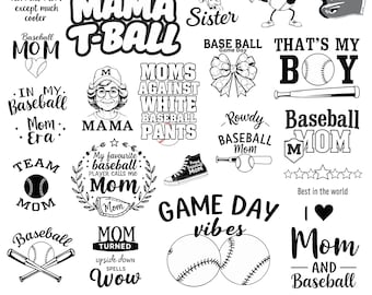 Baseball Mom SVG Bundle, Baseball SVG, Baseball Shirt SVG, Baseball Mom Life svg, Supportive Mom svg, Baseball Sports svg, Cut File Cricut.