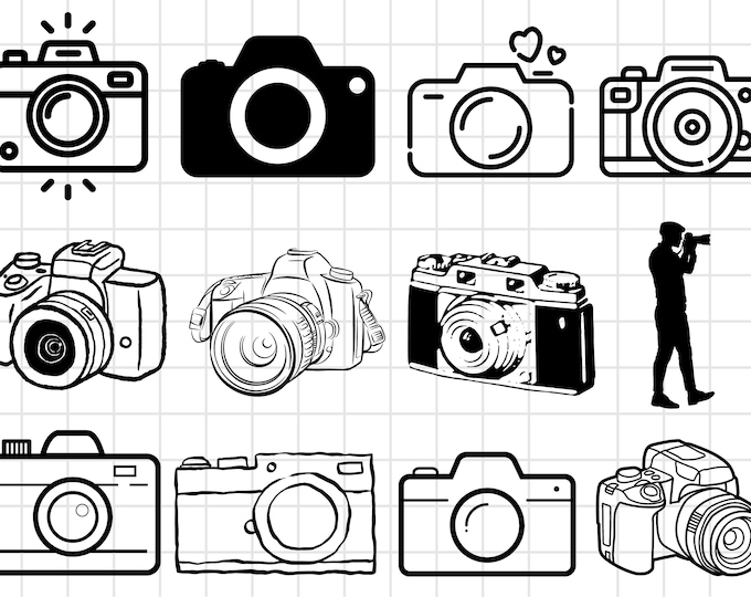 Camera SVG Bundle, Camera PNG Bundle, Camera Clipart, Camera SVG Cut ...