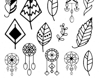 Boho Icon Set Svg Bundle, Website Icon Pack, SVG Icons, Boho Icons, Social Media Icons, Line Drawing Icon Bundle, Rustic Website Icons