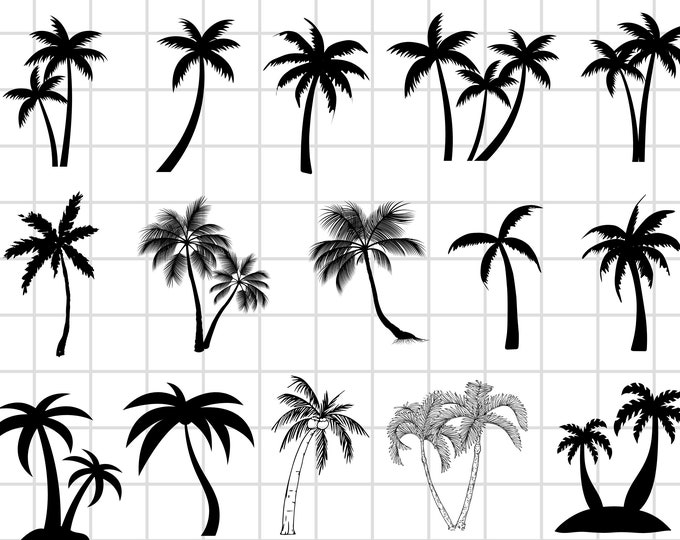 Palm Tree SVG Bundle - Palm Tree PNG Bundle - Palm Tree Clipart - Palm ...