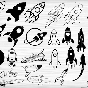 Rocket SVG Bundle, Rocket Clipart Bundle, Rocket Png, Rocket SVG Cut Files for Cricut, Rocket Ship Svg, Spaceship Svg, Space Shuttle Svg