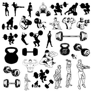 Bodybuilder Svg Bundle, Bodybuilder Clipart For Cricut, Exercise Silhouette, Gym Vector, bodybuilder Decal, bodybuilder Cut Files.