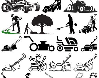 Lawn Mower SVG Bundle,  Lawn Mower vector, Lawn Mower outline, Lawn Mower clipart, Gardening Clipart, Grass Svg, Tools svg,