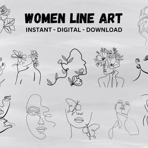 LineArt Svg Bundle | Line Art Svg | Minimalist Svg | Flower svg | Floral Svg | trendy svg | Boho Svg | svg | commercial use included