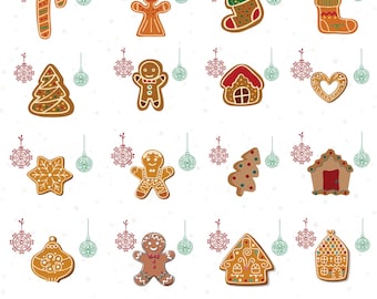 Gingerbread svg bundle, Christmas chunky Gingerbread Man SVG Cut File for Cricut, Gingerbread Man Clipart, Christmas Cookie, PNG