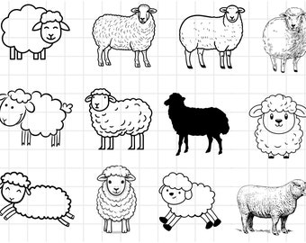 Sheep SVG Bundle , Sheep Clipart, Svg Files for Cricut, Sheep Head Svg, Lamb Silhouette,Lamb Head Cricut,Lamb Cricut File, Digital Download