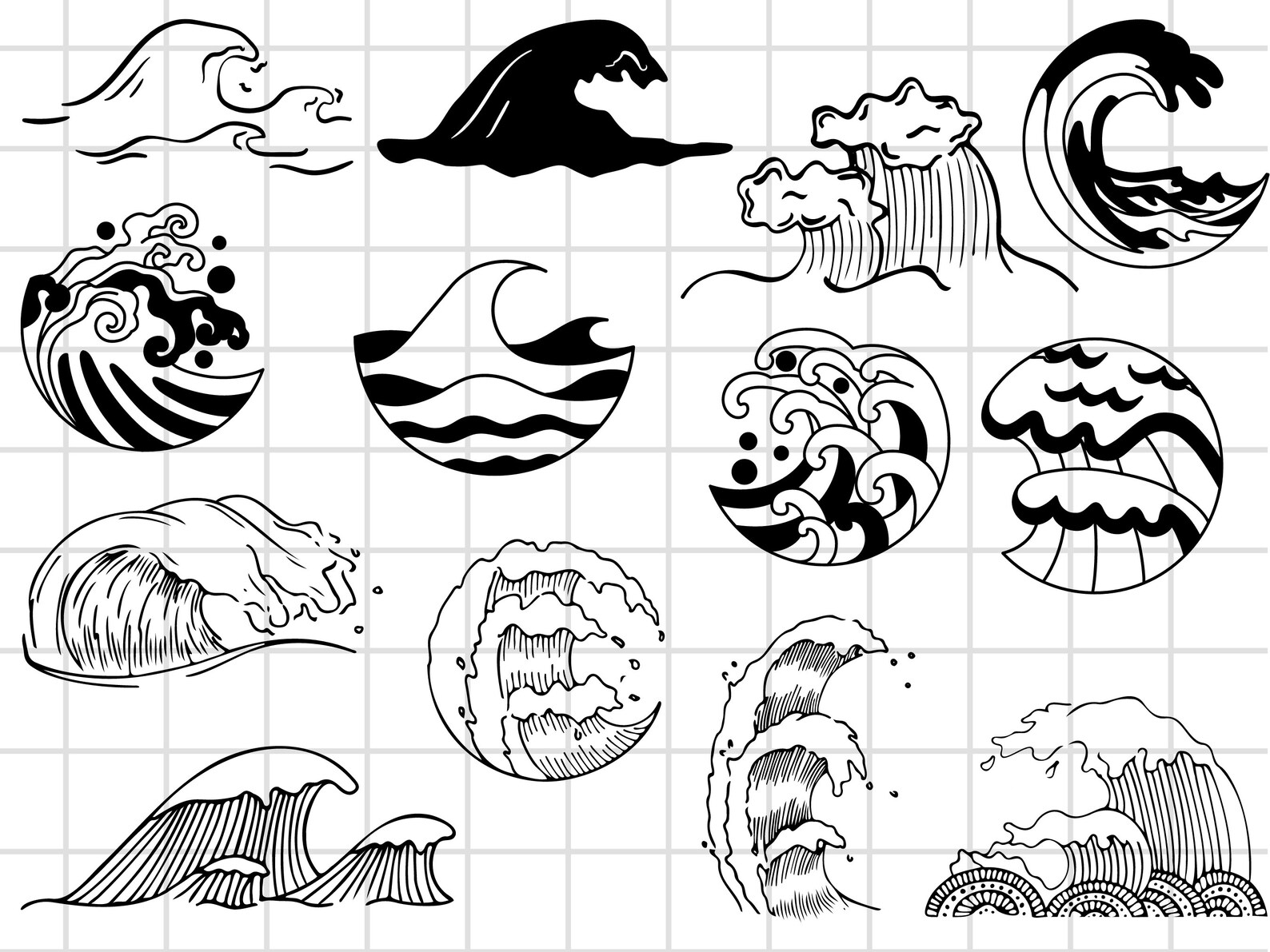 Wave Svg Bundle, Wave Clipart Bundle ,wave Cut Files,wave Silhouette ...