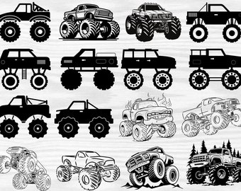 Monster Truck Svg bundle, Monster Truck Vector, Monster truck Clipart Bundle , Truck Svg, Off Road Svg, Instant Download , Transport Svg