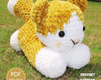 Cat Crochet Pattern - Cat loaf amigurumi crochet kitten pattern - Cute loaf golden cat plushies crochet patterns - Handmade English PDF
